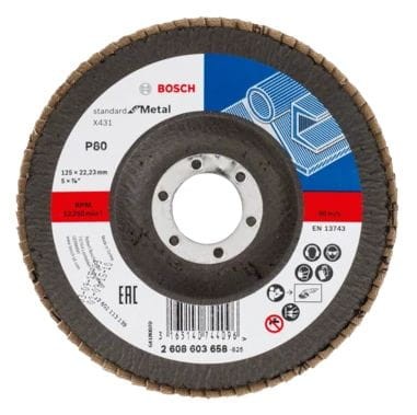 Tarcza szlifierska listkowa X431 P80 125x22.23 - BOSCH