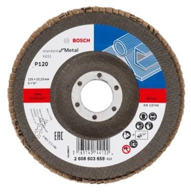 Tarcza szlifierska listkowa X431 P120 125x22.23 - BOSCH