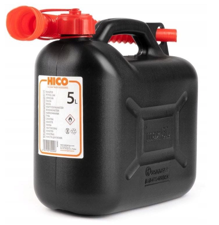 Kanister do paliwa z lejkiem 5L HDPE - HICO