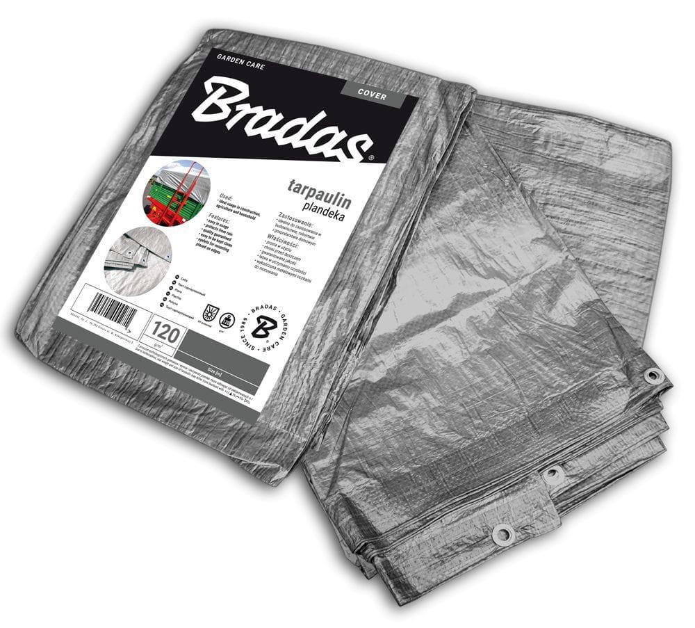 Plandeka wzmacniana SILVER 3x5m 120g - BRADAS