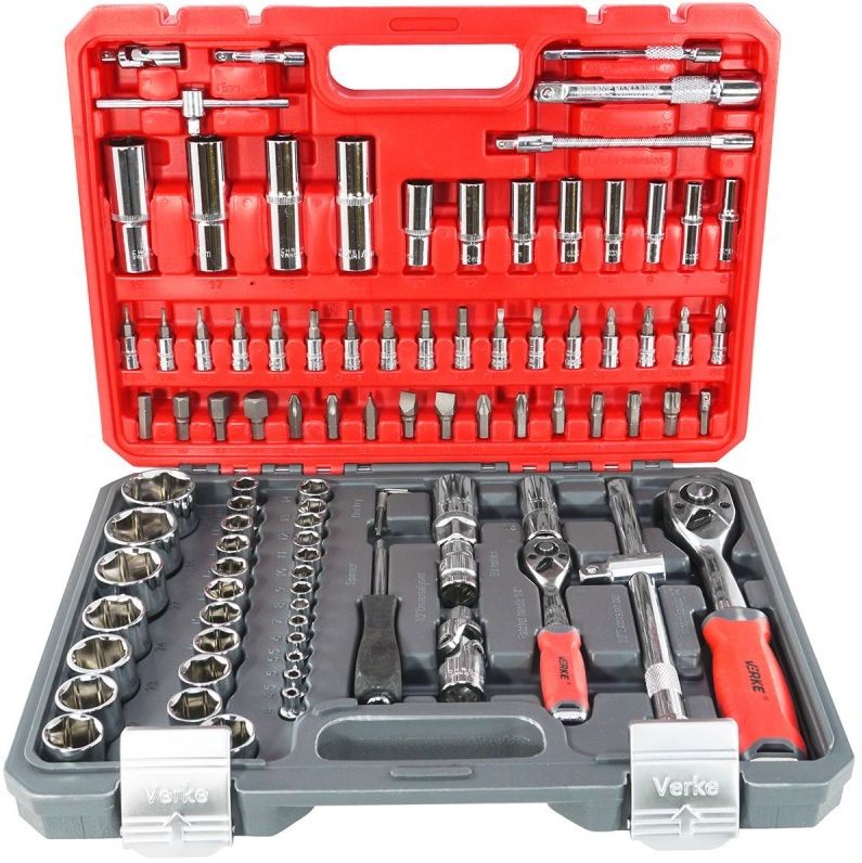 Zestaw kluczy nasadowych 1/4" i 1/2" 94 el. - VERKE