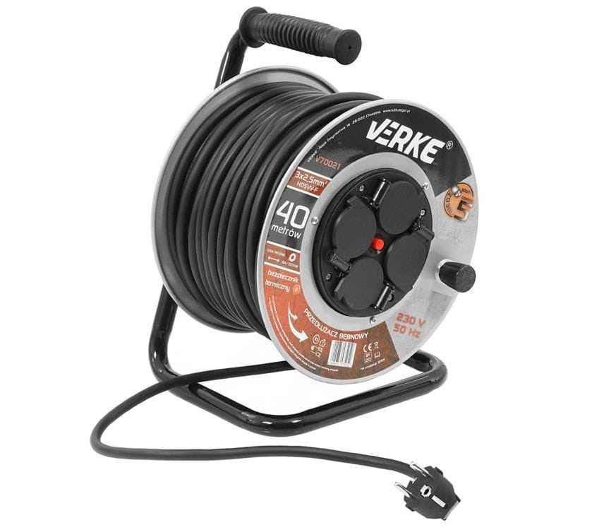 Przedłużacz bębnowy 3x2.5mm² 40m IP20 - VERKE