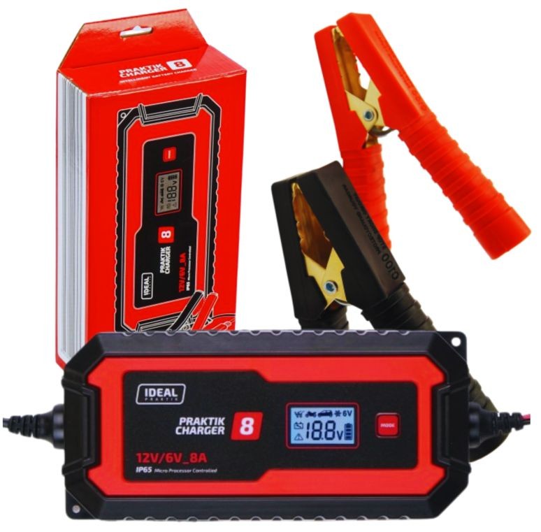 Prostownik PRAKTIK CHARGER 8 LCD 6/12V - IDEAL