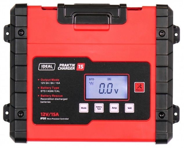 Prostownik PRAKTIK CHARGER 15 LCD 12V - IDEAL
